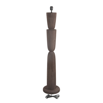 Lorinne Brown mango wood layered floor lamp base PTMD - Vloerlamp - PTMD - livinglovely.nl