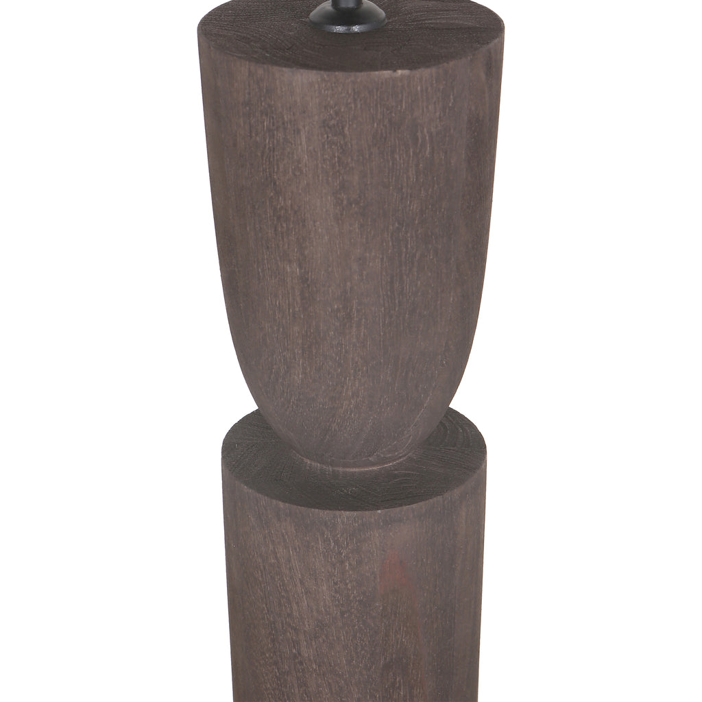 Lorinne Brown mango wood table lamp double - Tafellamp - PTMD - livinglovely.nl
