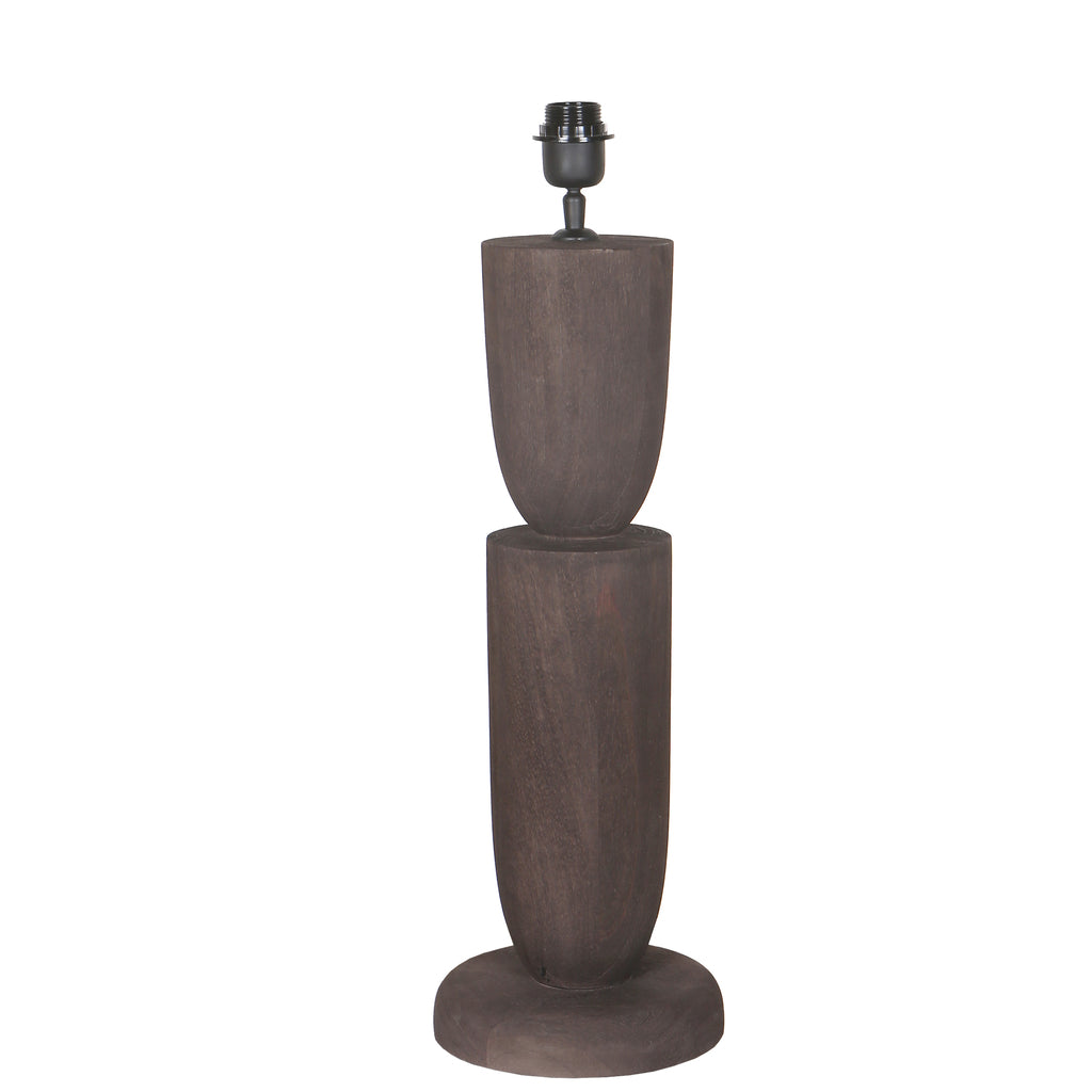 Lorinne Brown mango wood table lamp double - Tafellamp - PTMD - livinglovely.nl