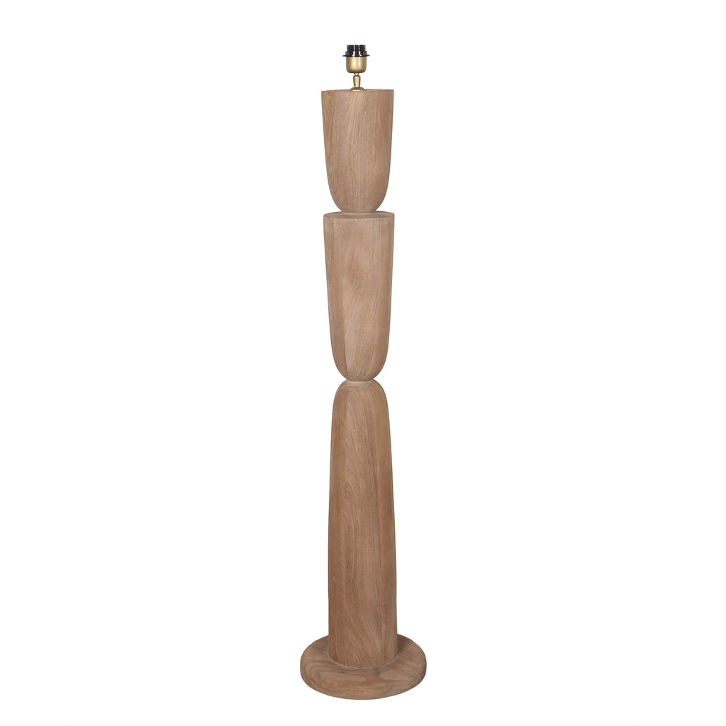 Lorinne Natural mango wood layered floor lamp base PTMD - Vloerlamp - PTMD - livinglovely.nl
