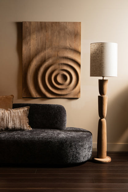 Lorinne Natural mango wood layered floor lamp base PTMD - Vloerlamp - PTMD - livinglovely.nl