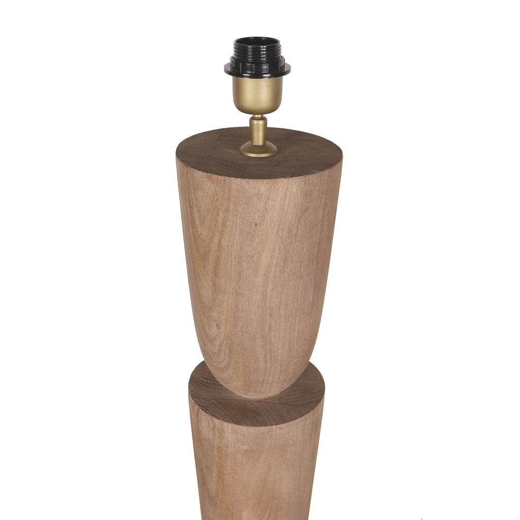 Lorinne Natural mango wood layered floor lamp base PTMD - Vloerlamp - PTMD - livinglovely.nl