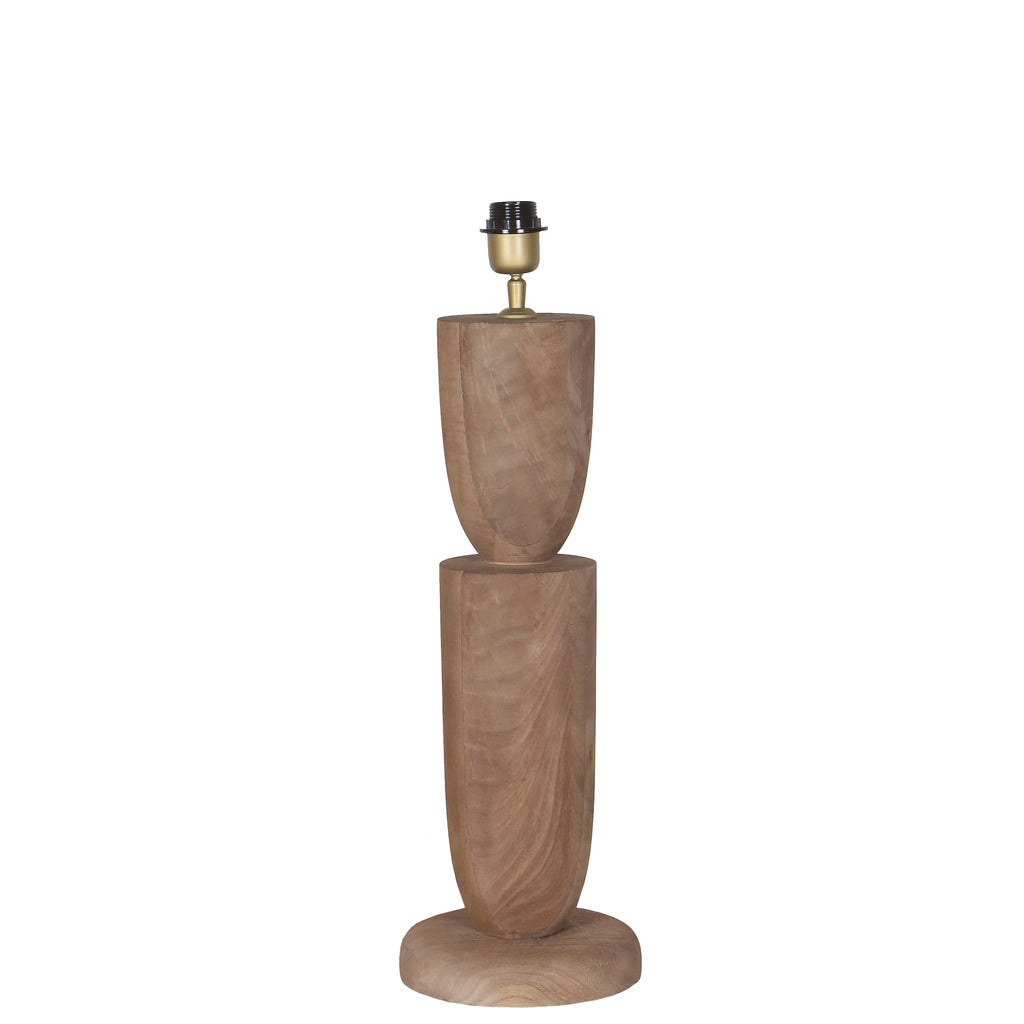 Lorinne Natural mango wood table lamp double - Tafellamp - PTMD - livinglovely.nl