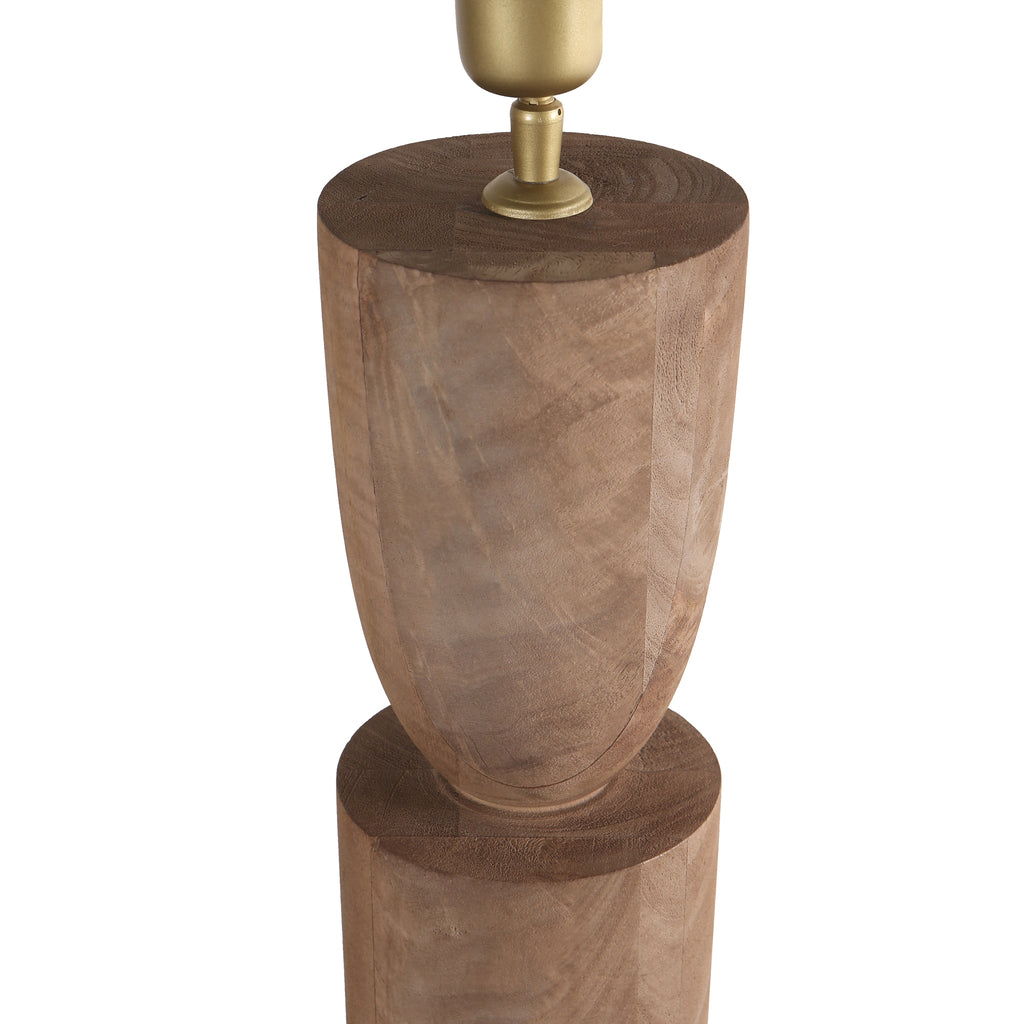 Lorinne Natural mango wood table lamp double - Tafellamp - PTMD - livinglovely.nl