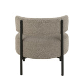 Loungestoel Boucle Multiplex/Polyester Grijs/Zwart - Fauteuil - J-Line - livinglovely.nl