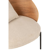 Loungestoel Lone Multiplex/Metaal Naturel/Beige J-Line