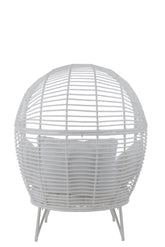 Loungestoel Ovaal Staal Wit - Outdoor loungestoel - J-Line - livinglovely.nl