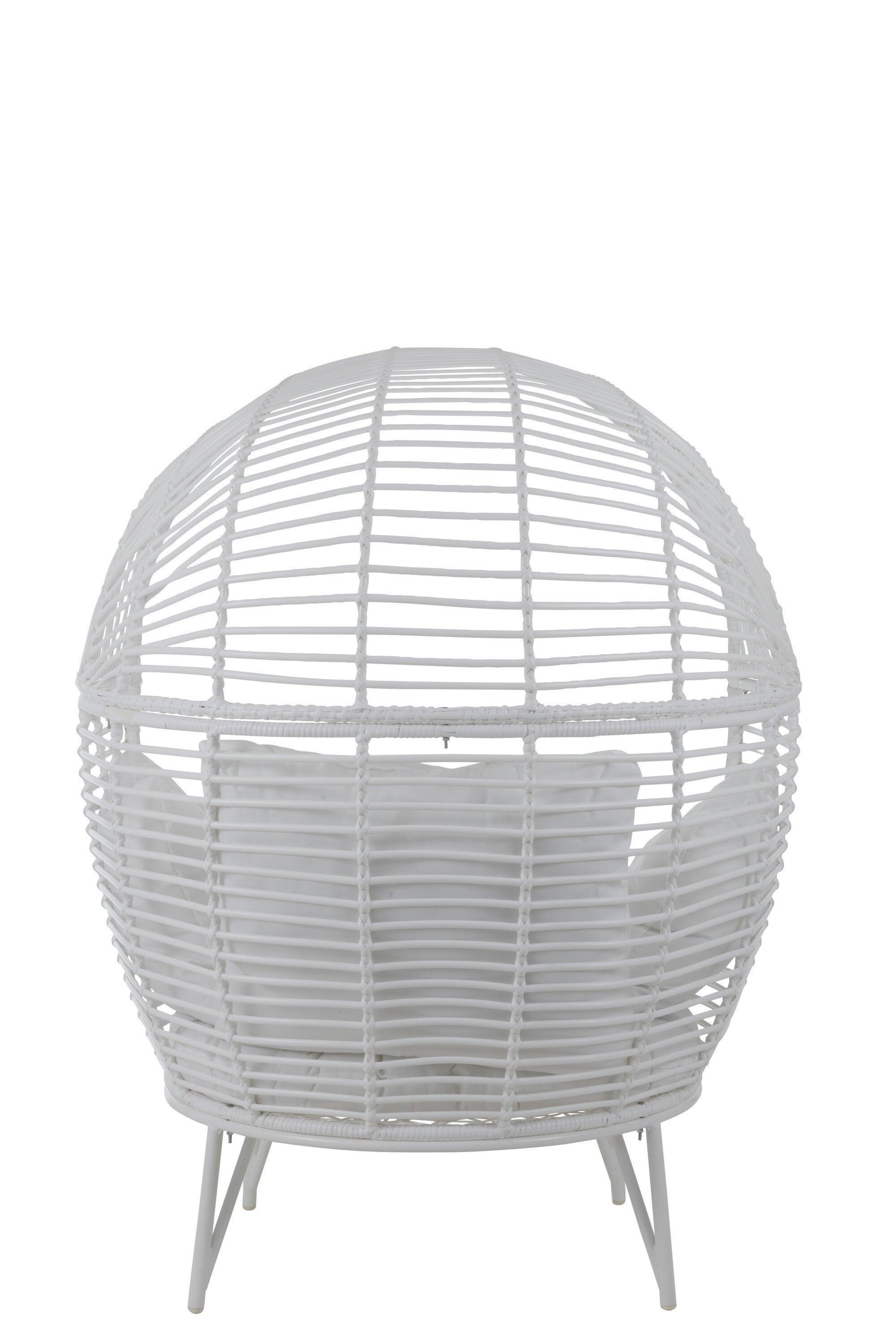 Loungestoel Ovaal Staal Wit - Outdoor loungestoel - J-Line - livinglovely.nl