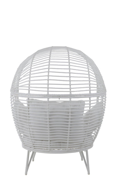 Loungestoel Ovaal Staal Wit - Outdoor loungestoel - J-Line - livinglovely.nl