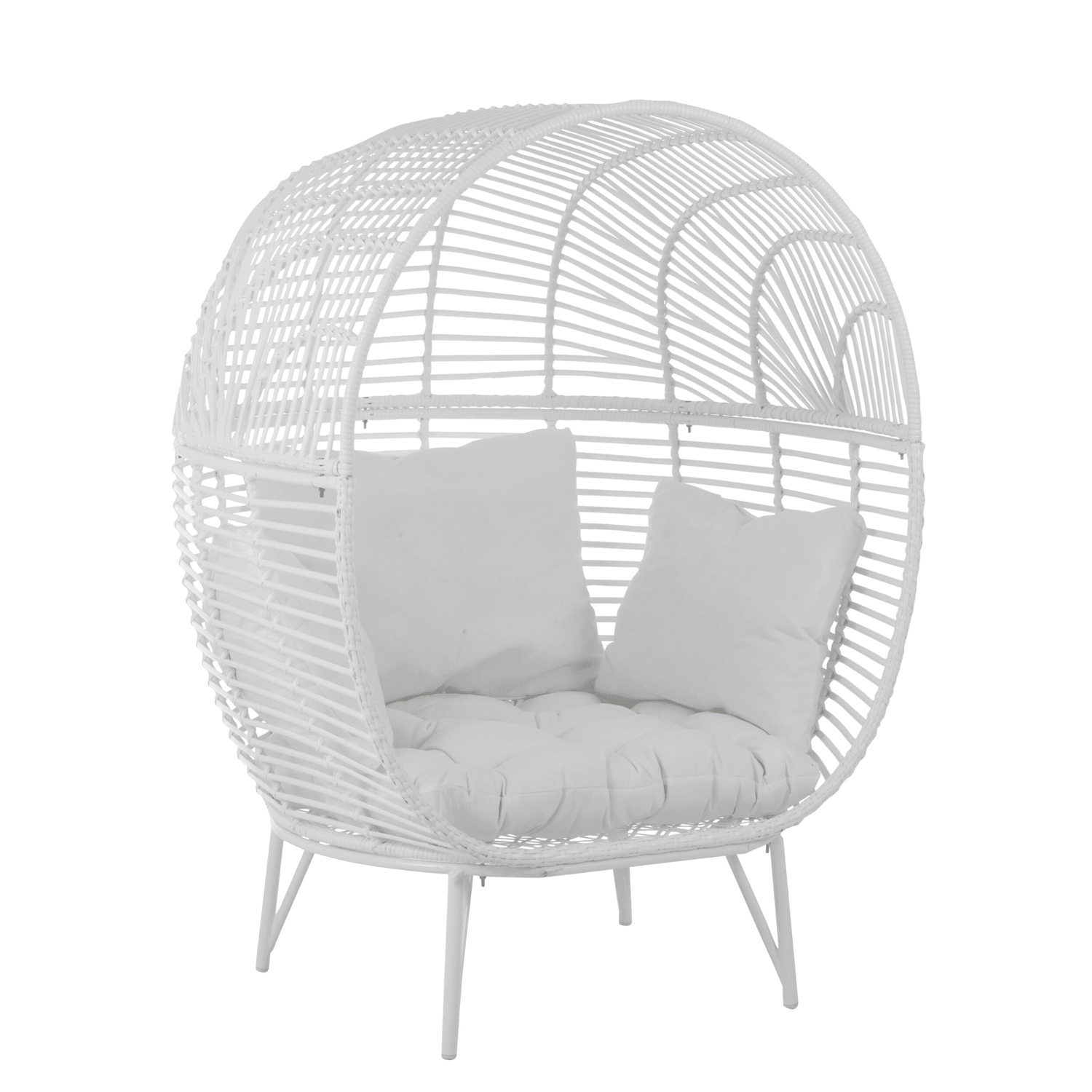 Loungestoel Ovaal Staal Wit - Outdoor loungestoel - J-Line - livinglovely.nl