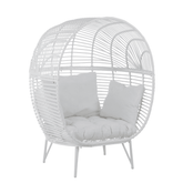 Loungestoel Ovaal Staal Wit - Outdoor loungestoel - J-Line - livinglovely.nl