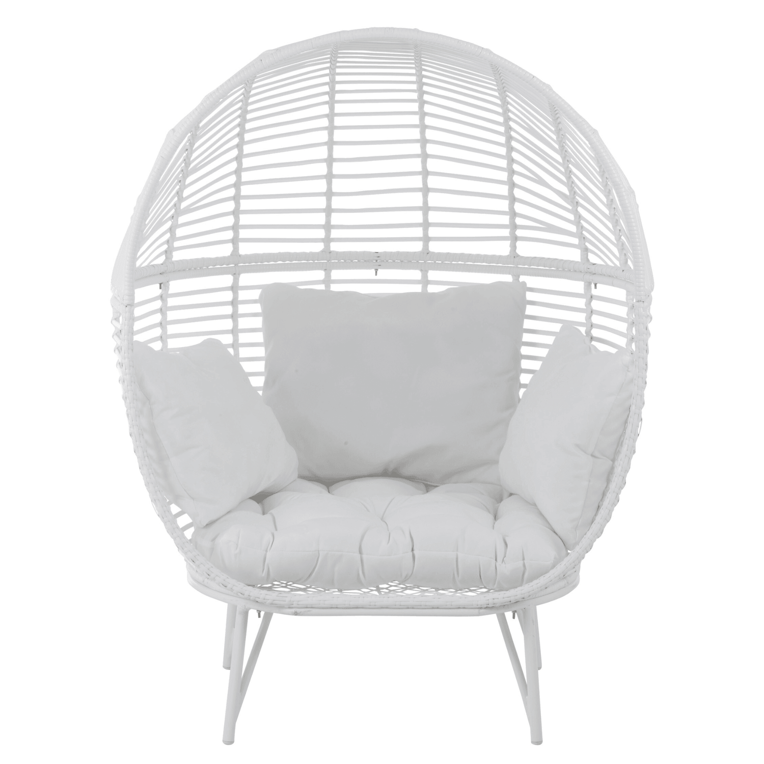 Loungestoel Ovaal Staal Wit - Outdoor loungestoel - J-Line - livinglovely.nl