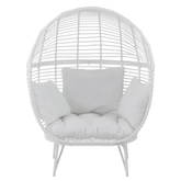 Loungestoel Ovaal Staal Wit - Outdoor loungestoel - J-Line - livinglovely.nl