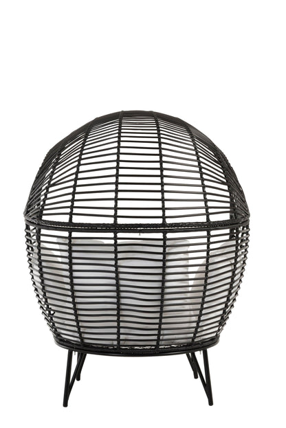 Loungestoel Ovaal Staal Zwart - Outdoor loungestoel - J-Line - livinglovely.nl