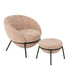 Loungestoel + Poef Ijzer Lichtroze/Zwart J-Line