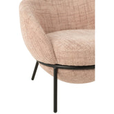 Loungestoel + Poef Ijzer Lichtroze/Zwart J-Line