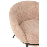 Loungestoel + Poef Ijzer Lichtroze/Zwart J-Line
