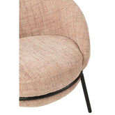 Loungestoel + Poef Ijzer Lichtroze/Zwart J-Line