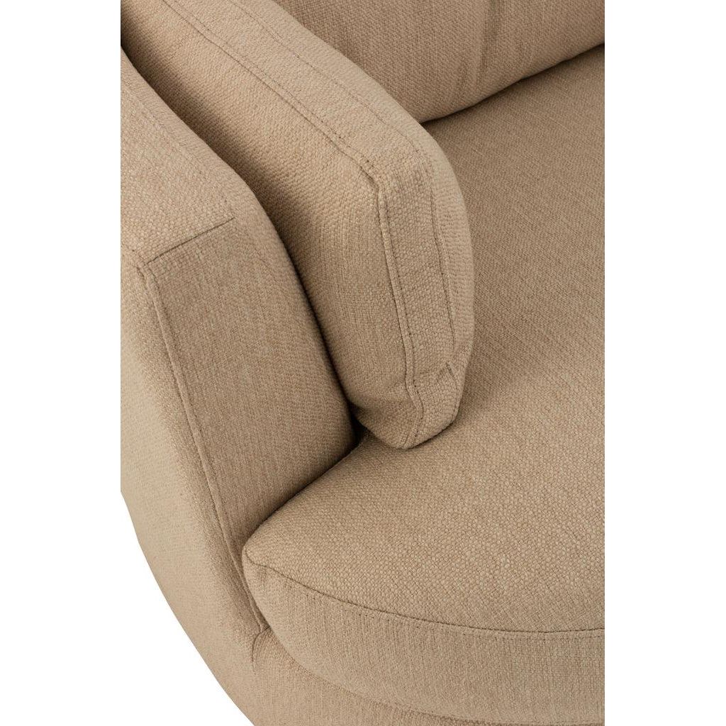 Loungestoel Swivel Hout/Textiel Beige - J-Line