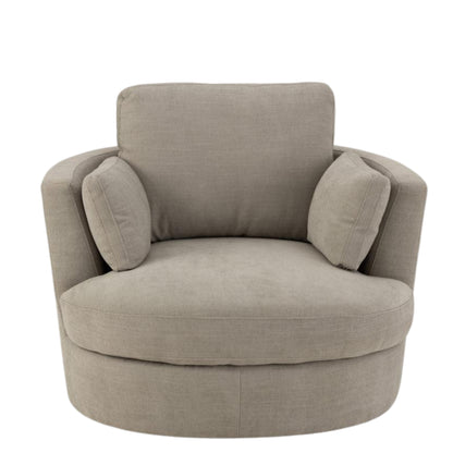 Loungestoel Swivel Hout/Textiel Grijs - J-Line