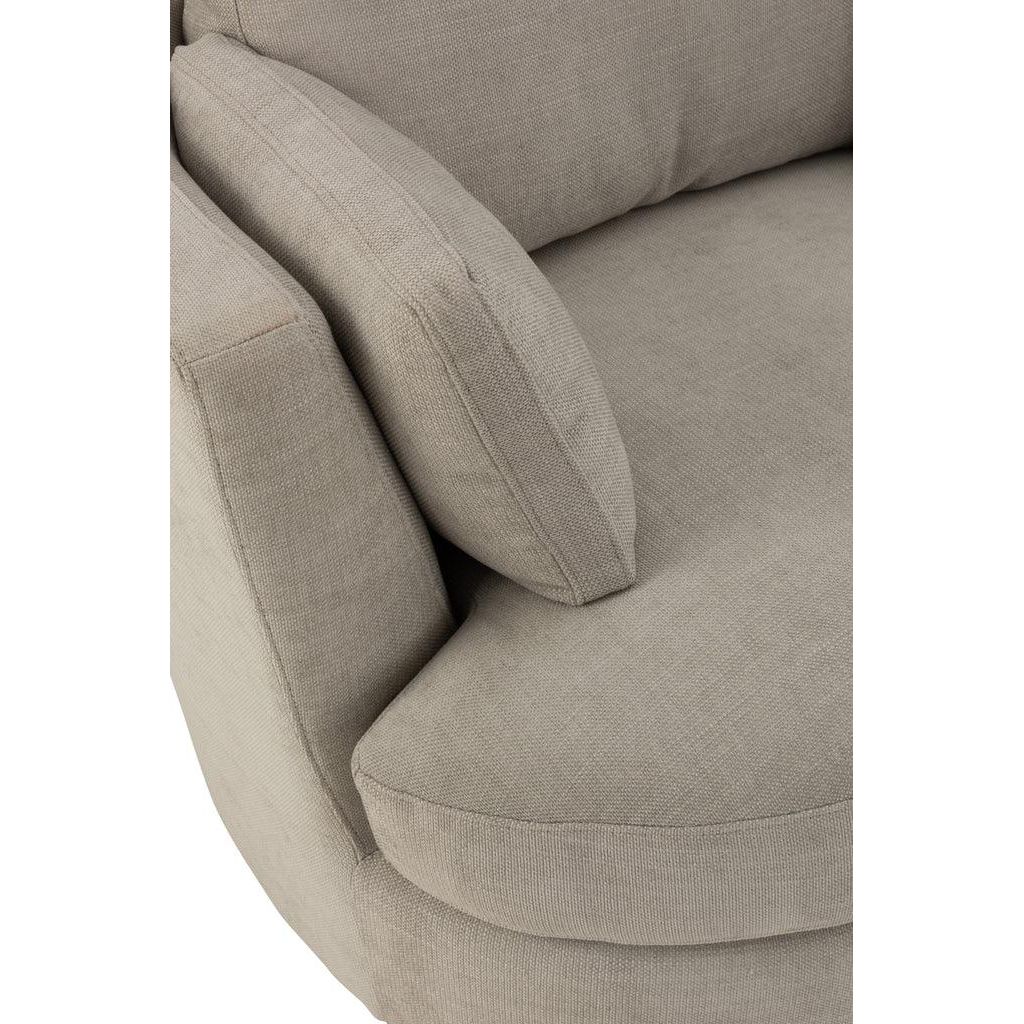 Loungestoel Swivel Hout/Textiel Grijs - J-Line