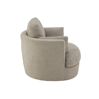 Loungestoel Swivel Hout/Textiel Grijs - J-Line