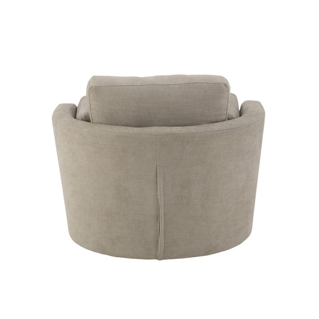 Loungestoel Swivel Hout/Textiel Grijs - J-Line