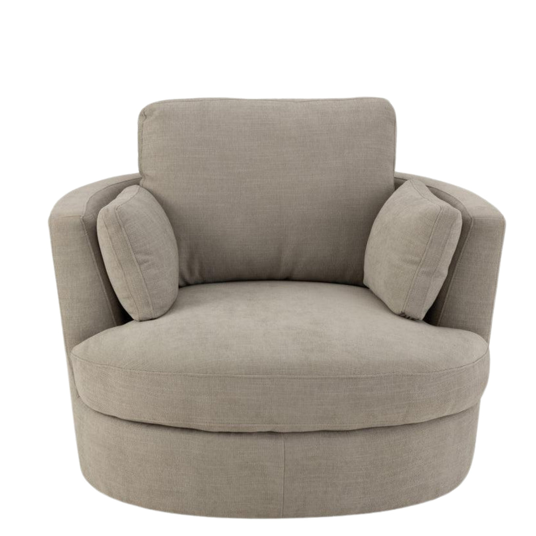 Loungestoel Swivel Hout/Textiel Grijs - J-Line - Fauteuil - J-Line - livinglovely.nl