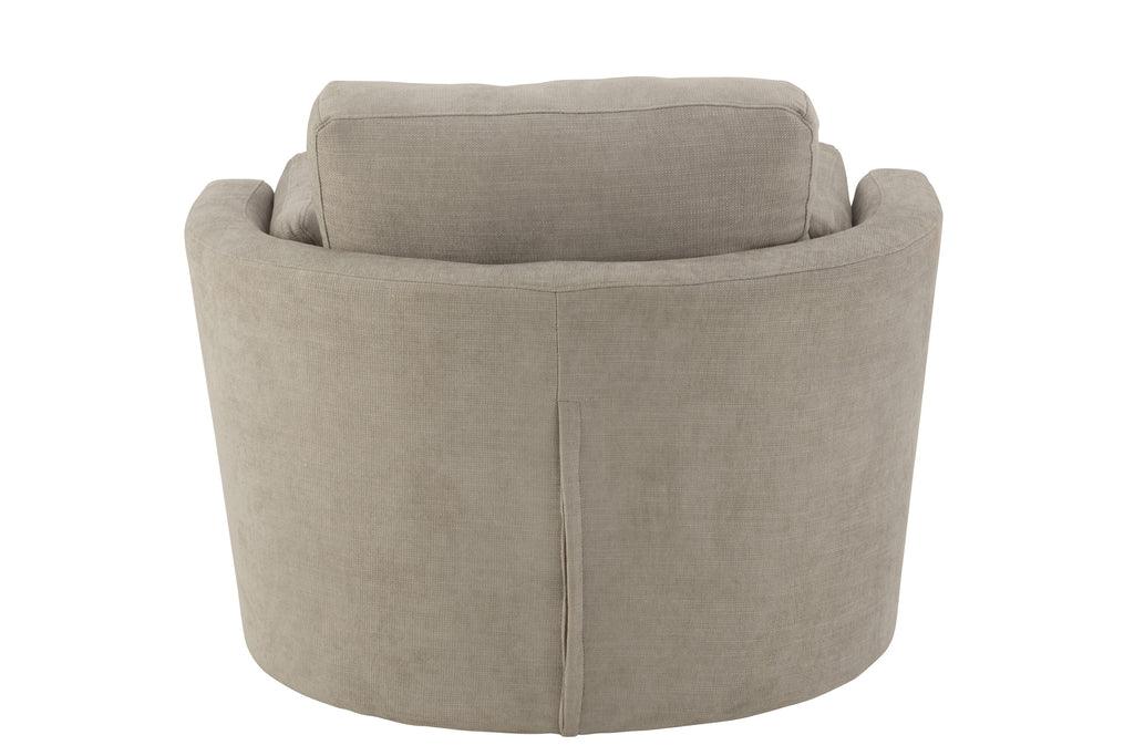 Loungestoel Swivel Hout/Textiel Grijs - J-Line - Fauteuil - J-Line - livinglovely.nl