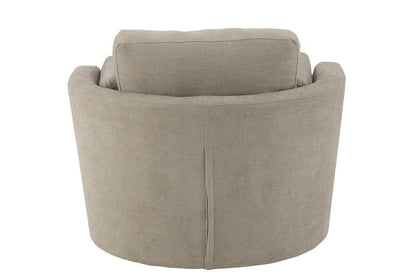 Loungestoel Swivel Hout/Textiel Grijs - J-Line - Fauteuil - J-Line - livinglovely.nl