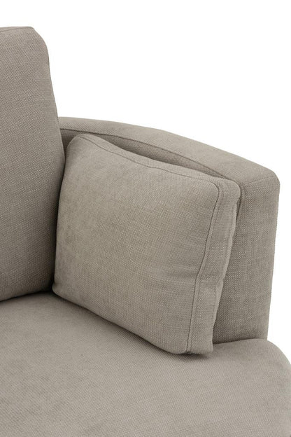 Loungestoel Swivel Hout/Textiel Grijs - J-Line - Fauteuil - J-Line - livinglovely.nl