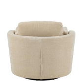 Loungestoel Swivel Populierenhout / Schuim Beige - J-Line - Fauteuil - J-Line - livinglovely.nl