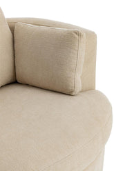 Loungestoel Swivel Populierenhout / Schuim Beige - J-Line - Fauteuil - J-Line - livinglovely.nl