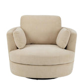 Loungestoel Swivel Populierenhout / Schuim Beige - J-Line