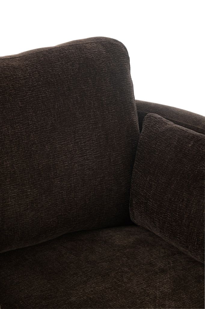 Loungestoel Swivel Populierenhout / Schuim Donker Bruin - J-Line - Fauteuil - J-Line - livinglovely.nl