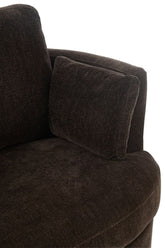 Loungestoel Swivel Populierenhout / Schuim Donker Bruin - J-Line - Fauteuil - J-Line - livinglovely.nl