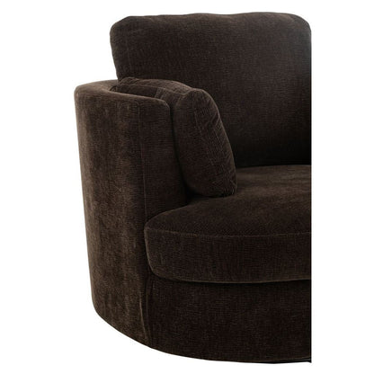 Loungestoel Swivel Populierenhout / Schuim Donker Bruin - J-Line