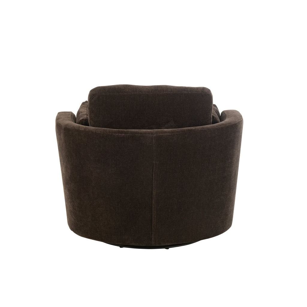 Loungestoel Swivel Populierenhout / Schuim Donker Bruin - J-Line