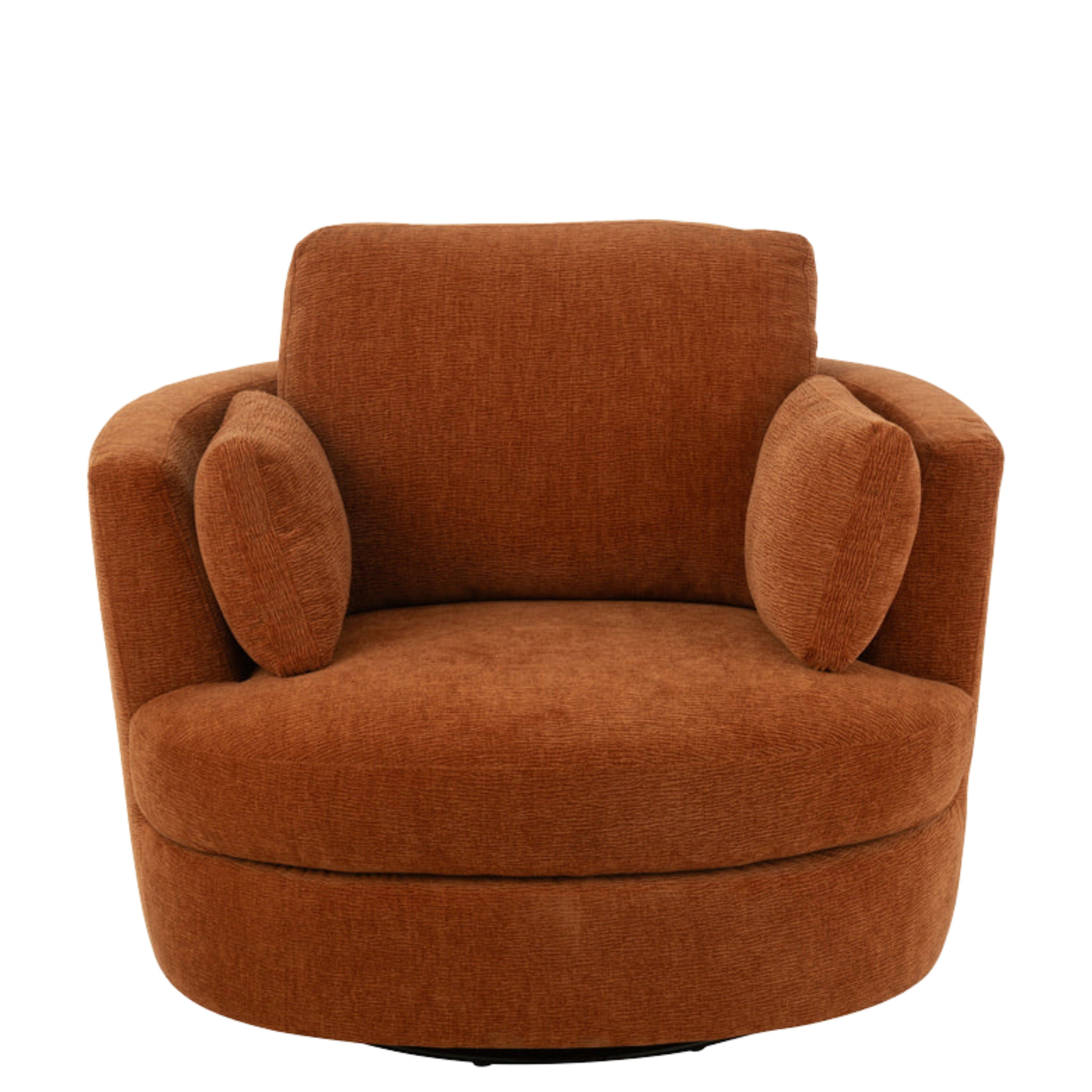 Loungestoel Swivel Populierenhout / Schuim Rusty - J-Line - Fauteuil - J-Line - livinglovely.nl