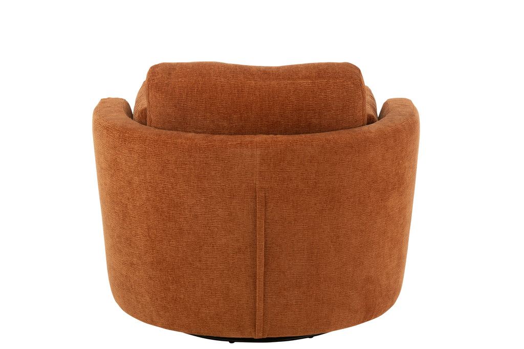 Loungestoel Swivel Populierenhout / Schuim Rusty - J-Line - Fauteuil - J-Line - livinglovely.nl