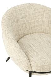 Loungstoel + krukje Napoli Beige J-Line - Loungestoel - J-Line - livinglovely.nl