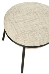Loungstoel + krukje Napoli Beige J-Line - Loungestoel - J-Line - livinglovely.nl