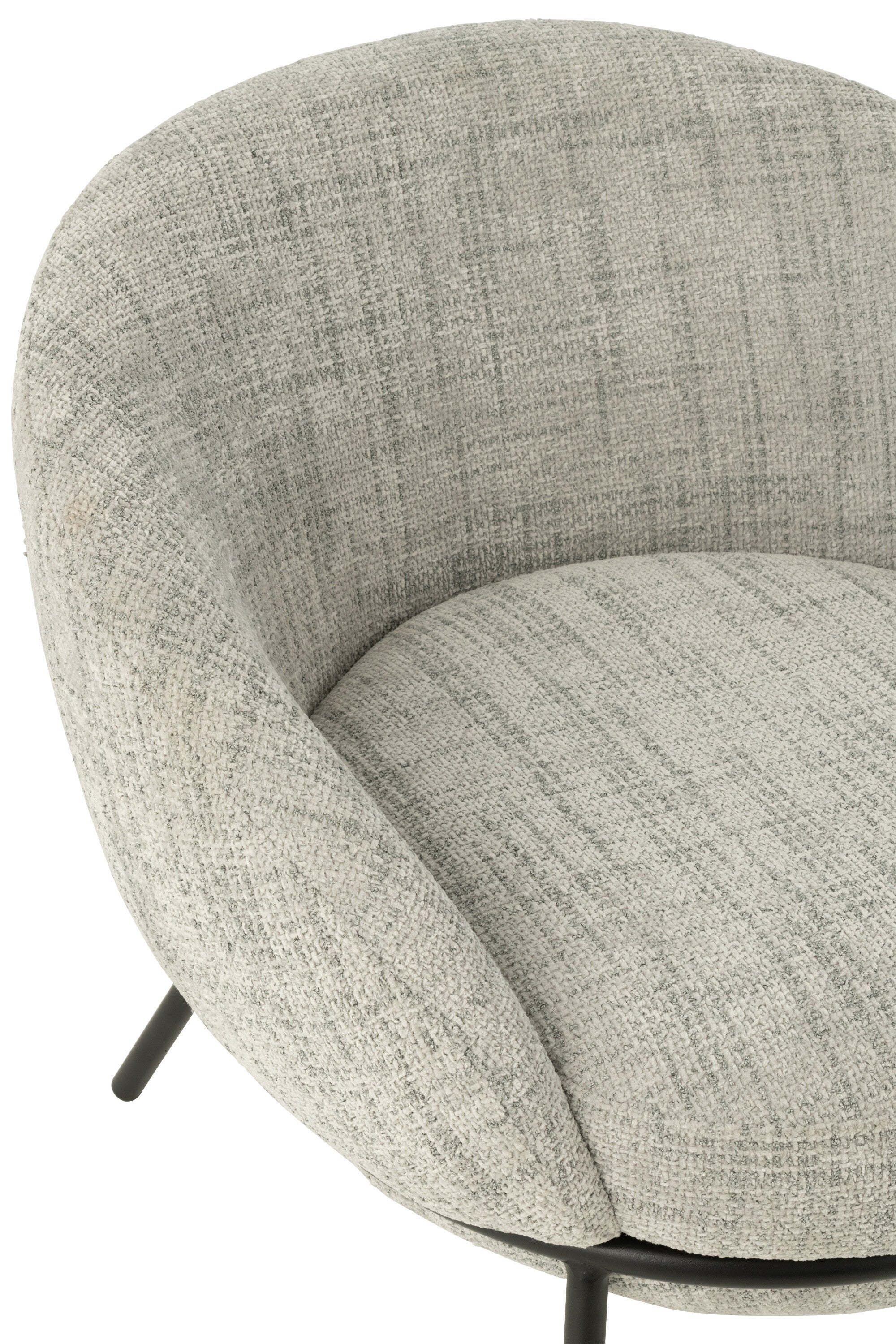 Loungstoel + krukje Napoli Grijs J-Line - Loungestoel - J-Line - livinglovely.nl