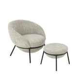 Loungstoel + krukje Napoli Grijs J-Line - Loungestoel - J-Line - livinglovely.nl