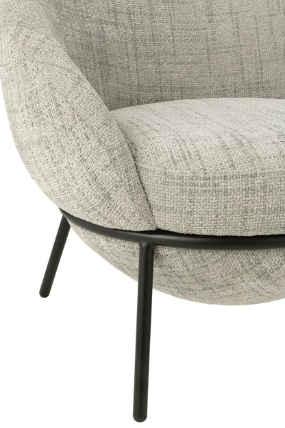 Loungstoel + krukje Napoli Grijs J-Line - Loungestoel - J-Line - livinglovely.nl