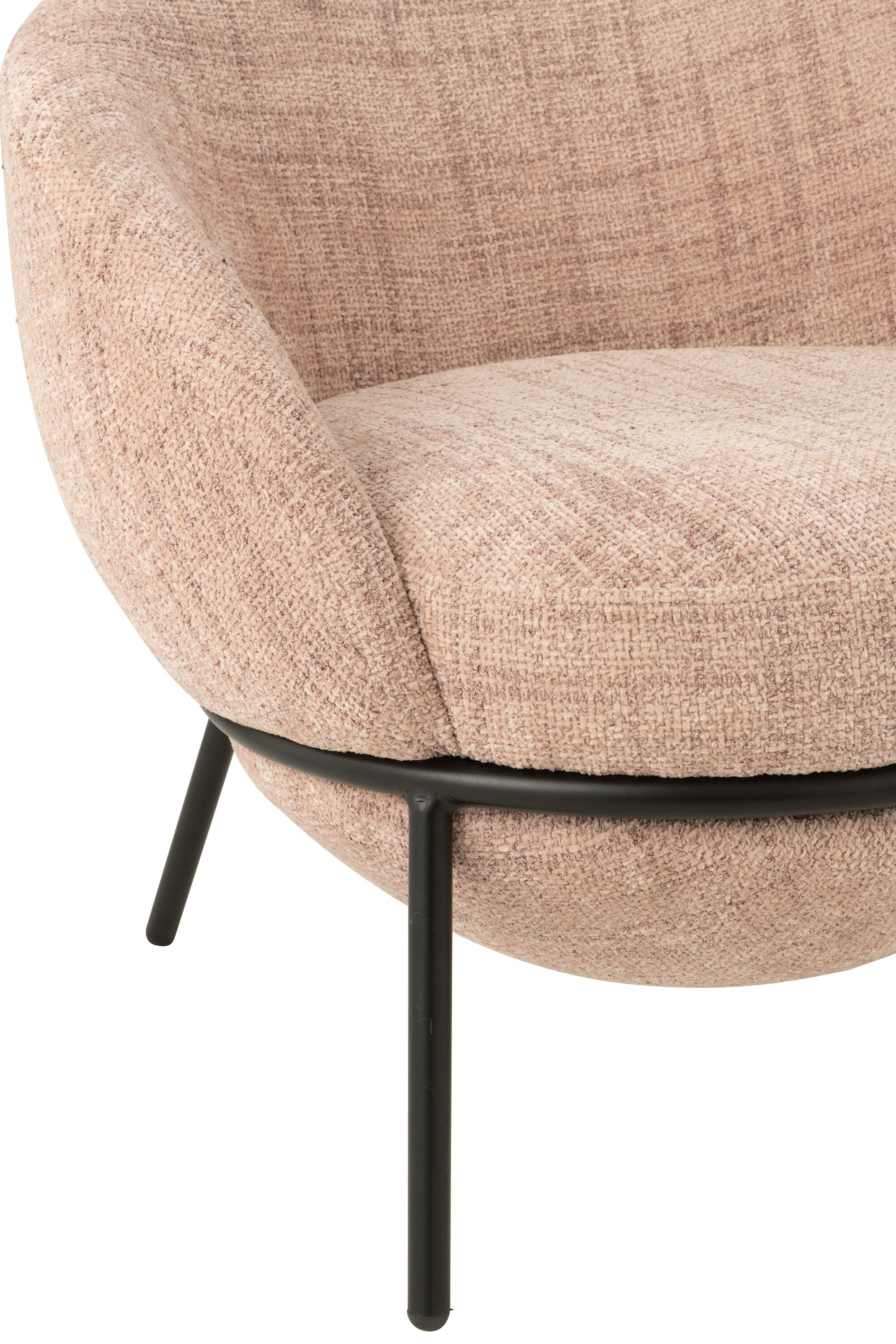 Loungstoel + krukje Napoli Licht Roze J-Line - Loungestoel - J-Line - livinglovely.nl