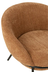 Loungstoel + krukje Napoli Terracotta J-Line - - J-Line - livinglovely.nl