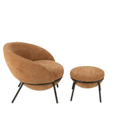 Loungstoel + krukje Napoli Terracotta J-Line - - J-Line - livinglovely.nl