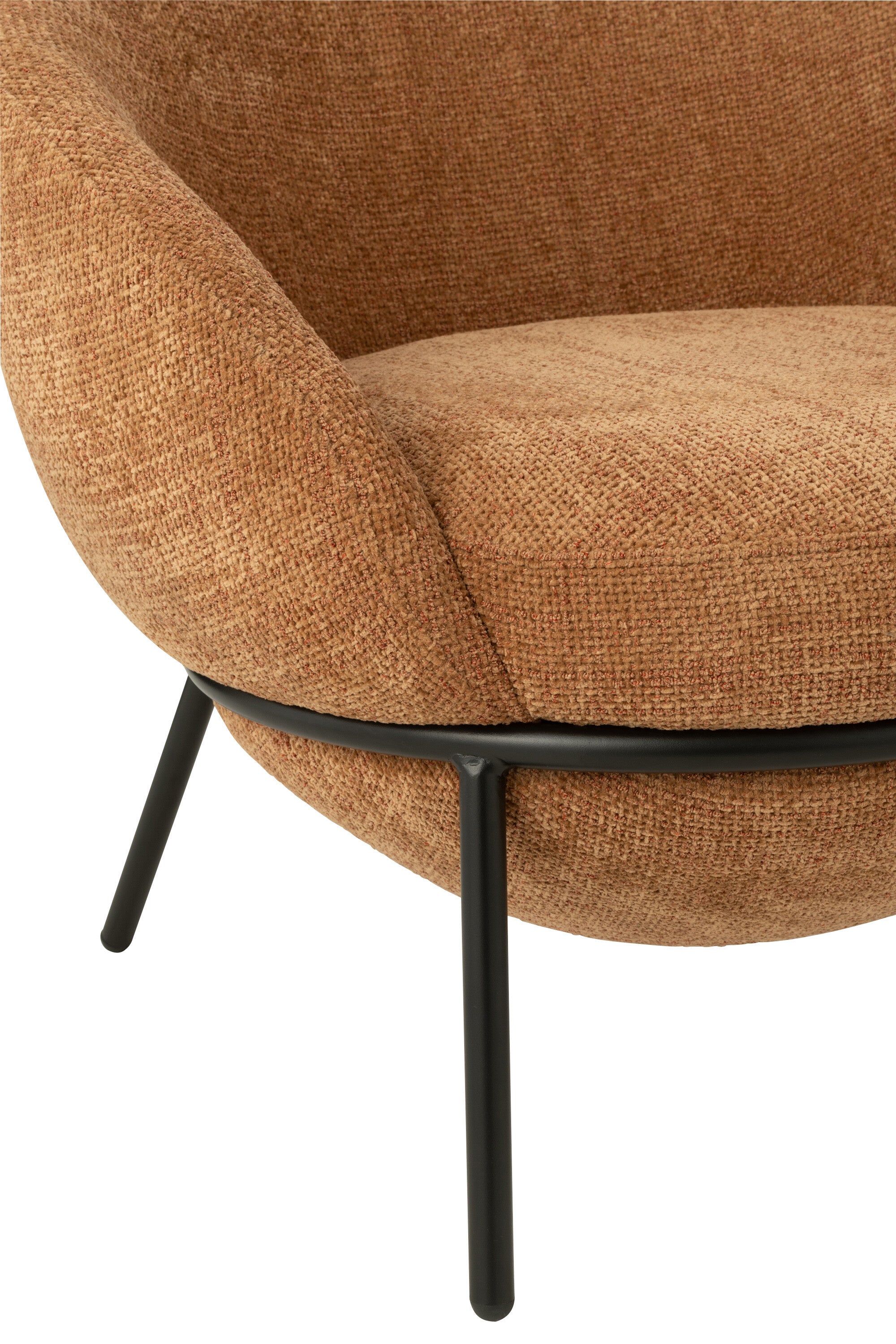 Loungstoel + krukje Napoli Terracotta J-Line - - J-Line - livinglovely.nl