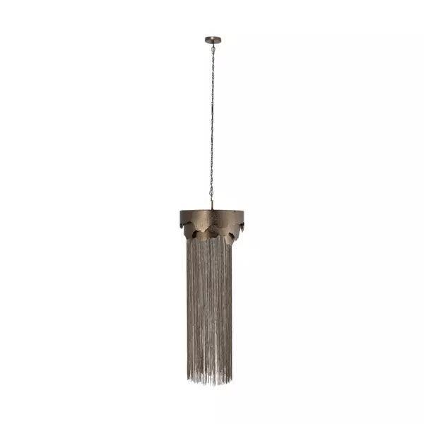 Lucass Silver Casted alu hanging Lamp high chains PTMD , Hanglamp , PTMD , livinglovely.nl